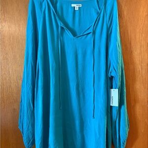 Sonoma Turquoise Women's Plus Blouse 2X NWT 🦋